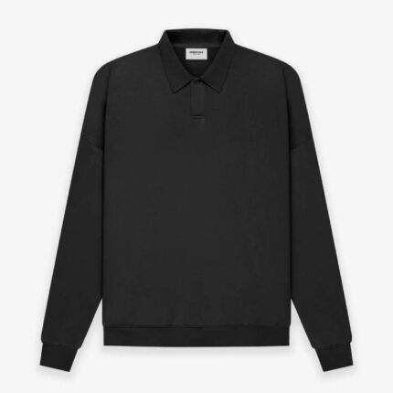 ESSENTIALS Polo Sweatshirt Black
